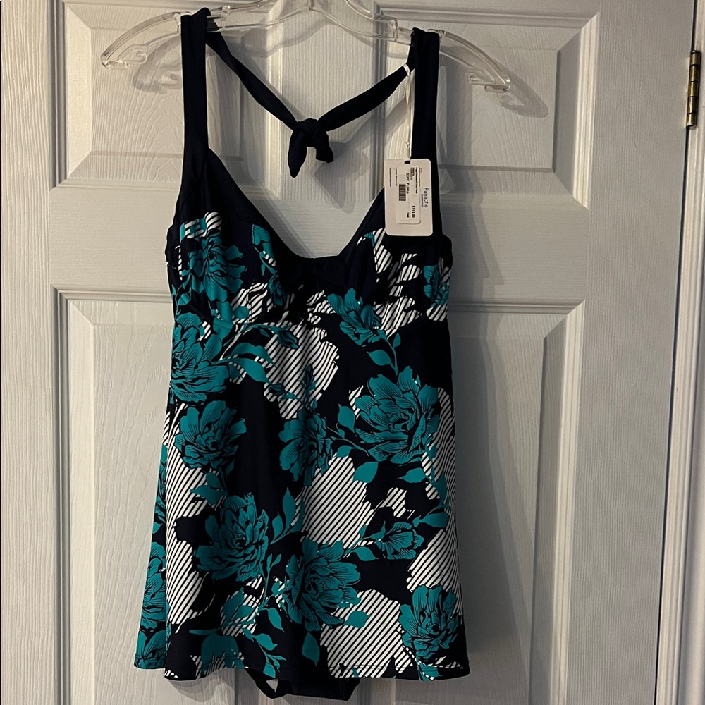 NWT Panache Dark Blue Floral Swimsuit